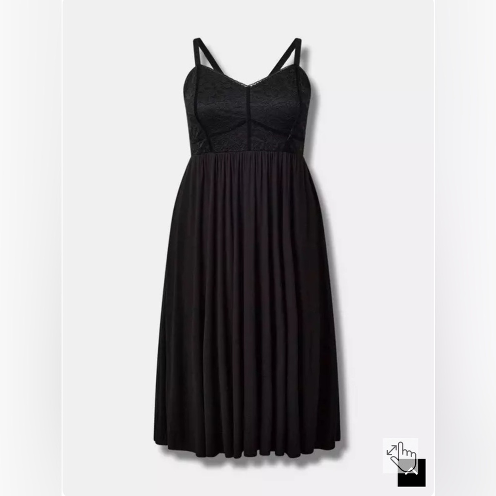 torrid Black Lace Bodice Midi Dress